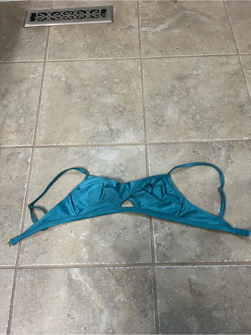 Xhilaration Teal Triangle Cutout Bikini Top